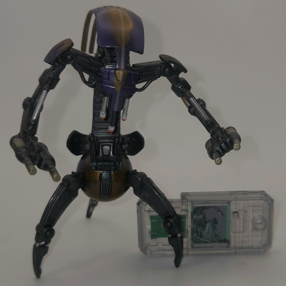 Hasbro Star Wars Destroyer Droid 3.75 Inch Purple Gold Good 1998 CommTech Chip